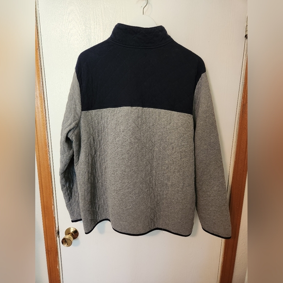 Gray and Navy XL Blue Two Tone Croft and Barrow Quarter Snap Quilted Pullover - Picture 2 of 3